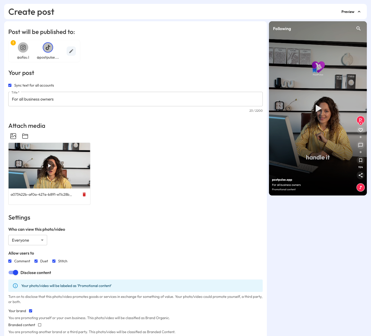 Create Post Form
